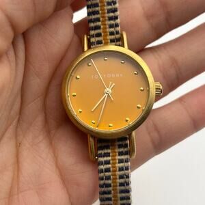 Tokyo Bay Gold Tone Orange Dial 28mm Women’s Watch Working New Battery